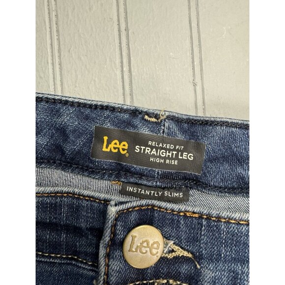 Lee Size 18 Womens Jeans Relaxed Fit Straight Leg Instantly Slimming Hi … - Picture 2 of 4